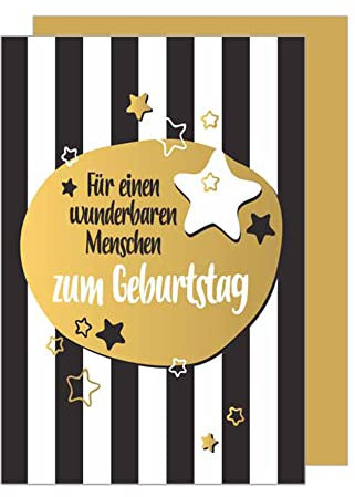 Edition Seidel Premium Geburtstagskarte mit Goldprägung und Umschlag. Glückwunschkarte Grusskarte Billet Geburtstag Happy Birthday Mann Frau Karte (G2324 SW023)