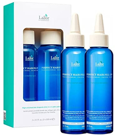 LA'DOR Perfect Hair Fill-Up Filler Duo 100 + 100 ml Tratamiento Capilar Hidrata el Cabello Da un Brillo Sano Atrás Normaliza el pH Valor Piel Composición Incluye Queratina Colágeno