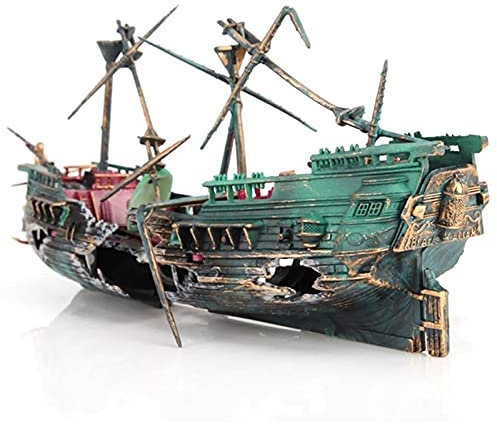 Aquarium Schiffswrack Boot aus Kunststoff Set Harz Schiff Fisch Tank Ornamente für Aquarium Zubehör