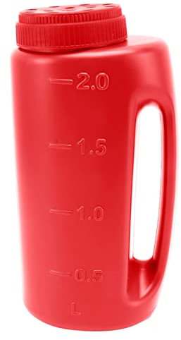 Fdit Handheld Grass Seed Spreader, Sturdy Structure Thick Plastic Practical Functional Handheld Fertilizer Spreader for Salt (Red)