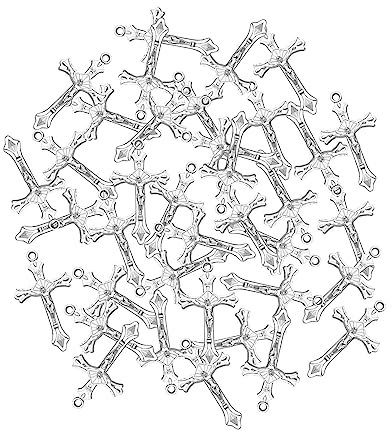 Rianpesn Ciondolo Croce in Argento Antico - 50 Pezzi Perline Pendenti per Gioielli, Bracciale