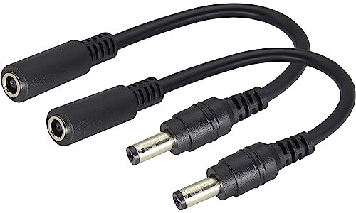 HCFeng DC4530 to DC5525 Power Adapter Connector Cable, DC4.5 x 3.0mm Female to DC5.5 x 2.5mm Male Power Connector Adapter Cable Cord for HP Laptop Ultrabook Dell Laptop [17CM/7inch/2pack-5525M]