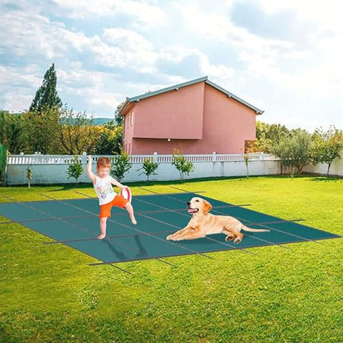 Abdeckplane Pool Kommerzielle Schwimmbadabdeckungen für oberirdische Lpools, winddichtes Winter-Poolabdeckungs-Blattnetz mit Montagezubehör für Hinterhof-Hof-Deck-Patio, 16/24/26/30/33 Ft lange Pool-P