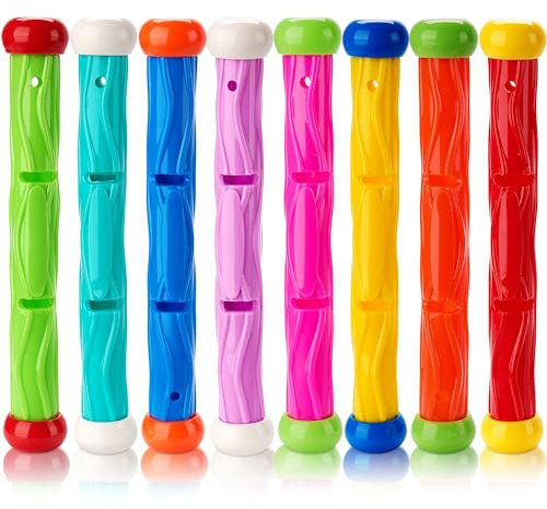 JOYIN 8 Stücke Tauchstäbe, Wasserspielzeug, Tauchstab für Kinder,buntes Schwimmspielzeug, sinkende Wurfstäbe für Kinder, Geschenke, Sommer, Schwimmtraining, Wasserspaß