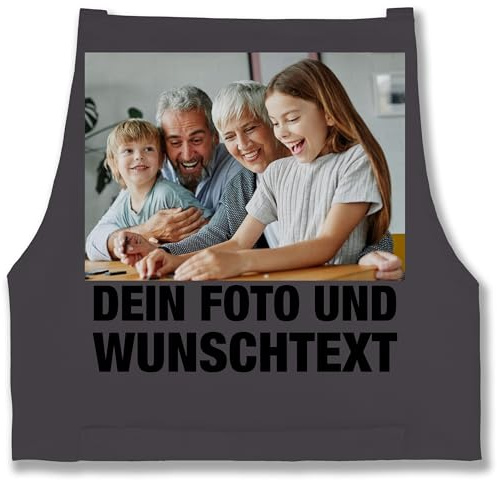 Geschenk mit Namen personalisiert by Shirtracer - Schürze - Erwachsene - Mit Foto I Eigenem Bild I Text I Name I Wunschtext