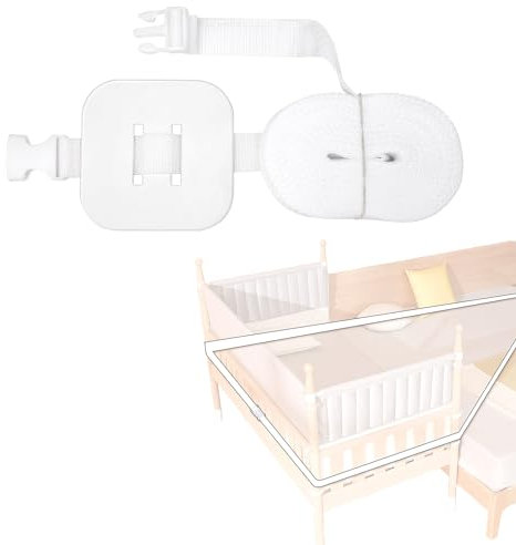 Mikiuly Correa para Cuna de Bebé,6M Correa para Camas Auxiliares,Fijación de Cuna Auxiliar,Universal para Camas Somier Blanco Accesorios,Protector Cuna Fijación de Auxiliar Accesorios de Cama