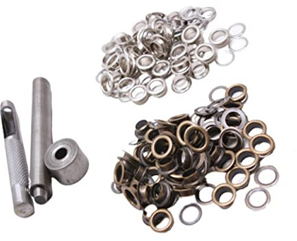 Operitacx 100set Grommet Tool Kit Eyelets Grommets Brass Eyelet Button Set for Shoes Clothing Crafts Antique Brass