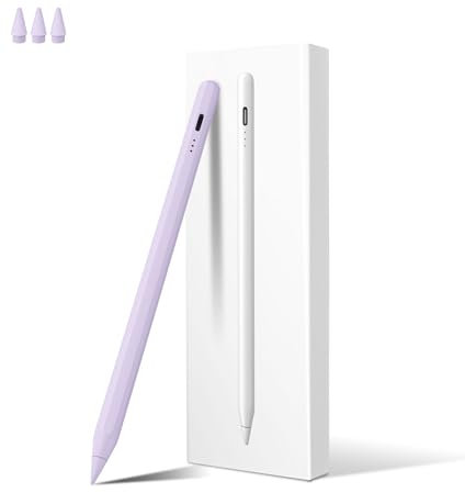 MEKO Stift für Apple iPad 2018-2025 mit Schnellladeleistung, Pen mit Palm Rejection und Neigungssensitivität, Pencil für iPad 6.-10./A16, Pro M4/13,11,12.9, Mini 5.-7., Air M2/M3 3.-5.