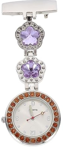 SAFIGLE Lavendelfarbene Brustuhr aus Legierung mit Clip On Design | Digitale Hängeuhr, Kreatives, Einzigartiges Format, Geeignet für Krankenhaus und Alltag, Praktische Deko