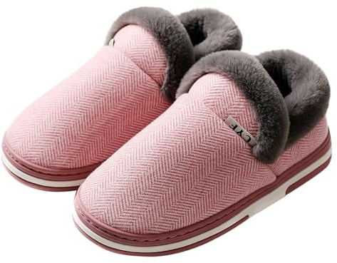 Pantuflas cerradas para mujer, botas de invierno con forro de felpa, botas cálidas y planas, zapatos de cabaña, antideslizantes, unisex, zapatos de hogar, pantuflas de fieltro, botas de invierno