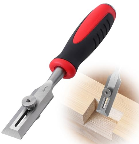 Cincel de Madera para Carpintería, Herramienta de Carpintería CRV de Carpintero Plano Limitada para Tallar Marcos, Tope de Profundidad Ajustable para Creación de Bellas Artes,