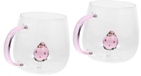 OKUMEYR 2piezas Taza De Transparente Con Diseño De Para Café Leche y Jugos Casa