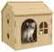 PawHut Hundehütte mit Fenster, Katzenhaus mit niedliches Pfoten-Design, Montage ohne Schrauben, für kleine Hunde unter 4 kg, Indoor, 49,5 x 41 x 51 cm, Eiche