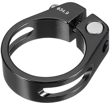 PATIKIL 34.9mm Abrazadera de Tija de Sillín para Bicicleta, Abrazadera de Tubo de Sillín de Aleación de Aluminio Abrazadera de Liberación Rápida para Bicicleta de Montaña Negro
