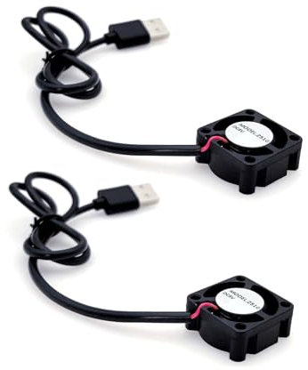 JZK DC 5V Mini Ventilateur Refroidissement USB 25x25x10mm, 3400 tr/min, 0.02A, 2510 Sans Balai 2.5cm pour Carte Développement, Carte Graphique, Imprimante 3D