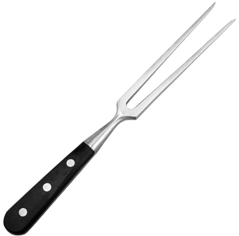 BOHK Heavy Duty Stainless Steel Carving Fork 11.6 Inch BBQ Meat Fork & Serving Fork for Cooking Roasting Meat Shredding (POM Handle)