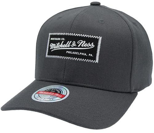 Mitchell & Ness Classic Red Upphöjd Rubber Logo Snapback Baseballkeps, GRÅ, one size