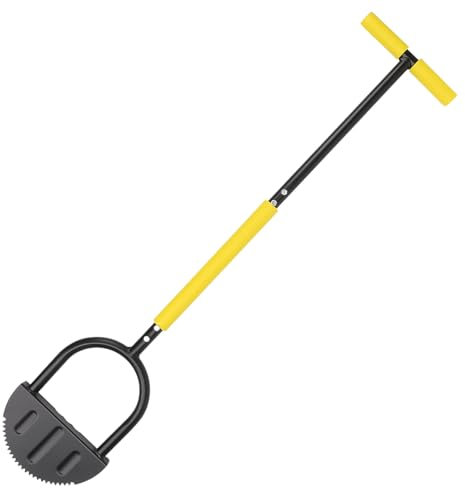 Sägezahn-Rasenkantenschneider, 96 cm Halbmond-Rasenkantenschneider mit T-Griff Langstieliges Kantenmesser für Rasenkanten Manueller Kantenscheren für Gehweg, Hof, Garten, Blumenbeet, Einfassung