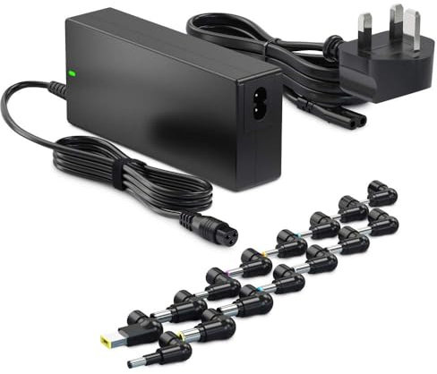 Zolt 90W Universal Laptop Charger Adapter for HP Dell Acer Asus Samsung Sony Laptop Charger 15V 16V 18.5V 19V 19.5V 20V DC Power Supply with 15 Tips, 4.74A Max.