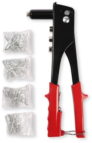 Heavy Duty Rivet Gun Tool – Hand Riveter Kit for Metal, Plastic, and Automotive Repairs | Manual Pop Rivet Gun with Multiple Nozzle Sizes | Riveting Tool for DIY, Sheet Metal, Workshop & Garage Use