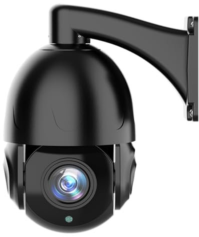 KONGMM Videocamera Sorveglianza, Telecamera PTZ Poe da 8MP 4K HD Zoom 30X Telecamera IP Speed ​​Dome H.265 Visione Notturna 100M Telecamera CCTV Audio bidirezionale IP66 Impermeabile(5MP 30X Poe)