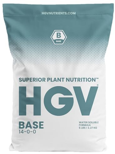 HGV Dry Base – Essential Foundation Nutrient for Grow & Bloom Stages – Water Soluble Hydroponic & Soil Fertilizer – Universal Mineral Base Formula for All Plant Life Cycles (5 lbs)