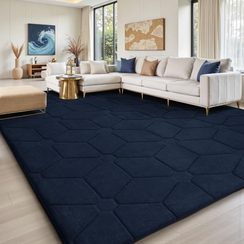 Sour Lemon Groß Teppich Wohnzimmer 140x200cm, Flauschiger Teppiche Blau | Wohnzimmerteppich Teppich Schlafzimmer Waschbarer Carpet Gegend Kurzflor Flauschig Rutschmatte Kinderzimmer Teppiche
