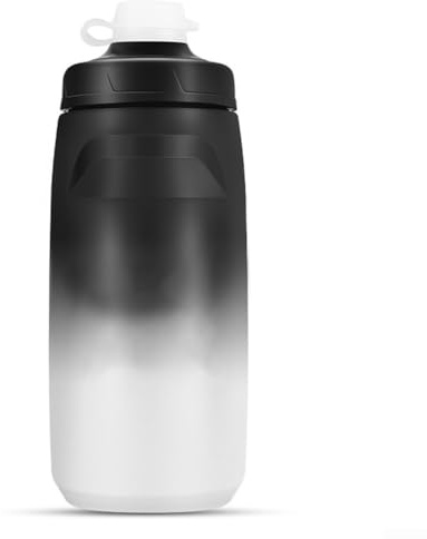Filteilect Bottiglia d'acqua sfumata per mountain bike e ciclismo su strada, 620 ml, portatile, con beccuccio a prova di perdite, compatibile con la maggior parte dei supporti per gabbie (grigio +