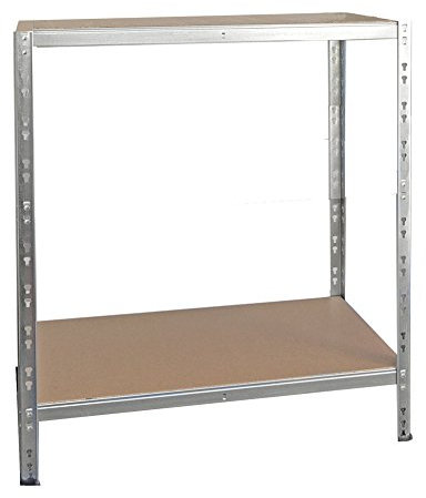 Shelf Creations Basic Schwerlastregal 90x90x60cm verzinkt 2 Böden - Regal Kellerregal Metallregal smartes Steckregal Lagerregal Werkstattregal Archivregal Industrieregal Haushaltsregal Ordnerregal