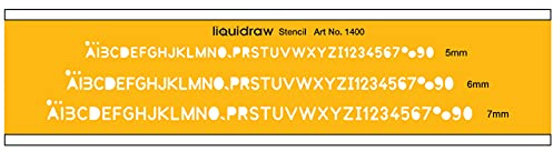 Liquidraw bokstäver schabloner för hantverk engelsk schablon alfabet nummer ritning formgivningsmall, kombinationssats med 5 mm, 6 mm och 7 mm