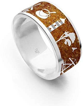 DUR Damen BernsteinringOstfriesland aus 925er Silber Größe 58 (18.5) R5299.58, 58 (18.5)