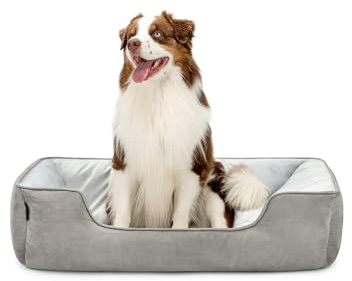 lionto Cama perros 2 en 1, cojín perros, sofá perros tamaño, (L) 110 x 80 cm, gris