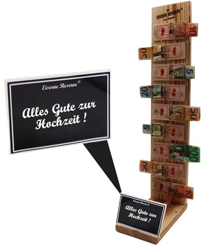 Genial-Anders Hochzeitsgeschenk für Brautpaar Geld - Eiserne Reserve Mausefalle Deluxe 9er - Geldgeschenk lustige Geschenkidee Geld verschenken verpacken -s- Alles Gute zur Hochzeit