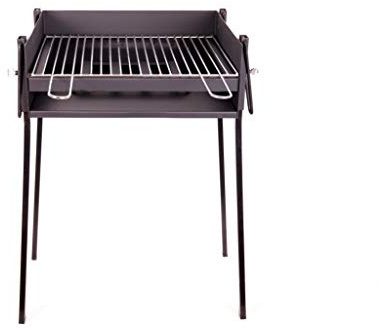 Barbacoa CARBÓN Y LEÑA 50X40 CENTÍMETROS con Soporte para PAELLERA Ideal Camping Y Playa