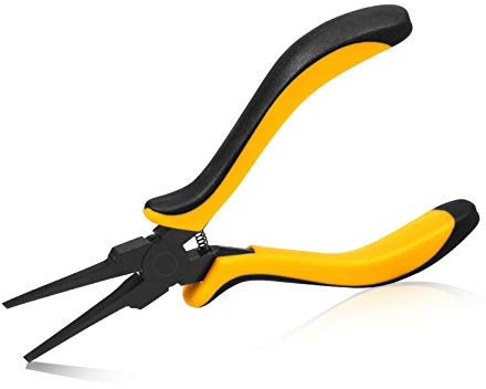 SPEEDWOX Thin Flat Nose Pliers 5.5 Inch Thin Flat Needle Nose Pliers Mini Flat Nose Pliers with Smooth Jaw for Jewelry Making Handcraft PCB Board