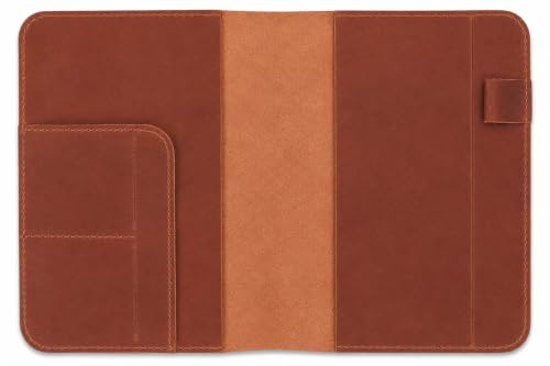 CestAntiQ, Tagebucheinband aus Vollnarbenleder, nachfüllbar, A5, Tagebucheinband für A5 (14.6 x 21 cm), Notizbuch, Stiftschlaufe, Schriftsteller und Business, handgefertigtes Ledereinband: Braun