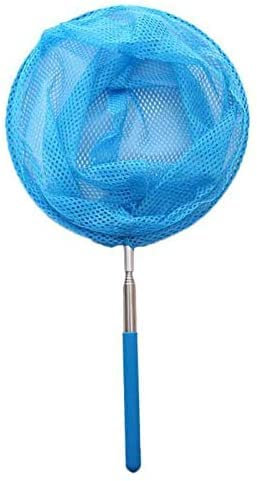 Kids Extendable Telescopic Fishing Mesh Net with Anti Slip Grip for Catching Butterfly Bug Insect Fish Crab| Outdoor Activity Toy for Garden Pond Beach Holiday Summer| Extendable to 84cm (Blue)