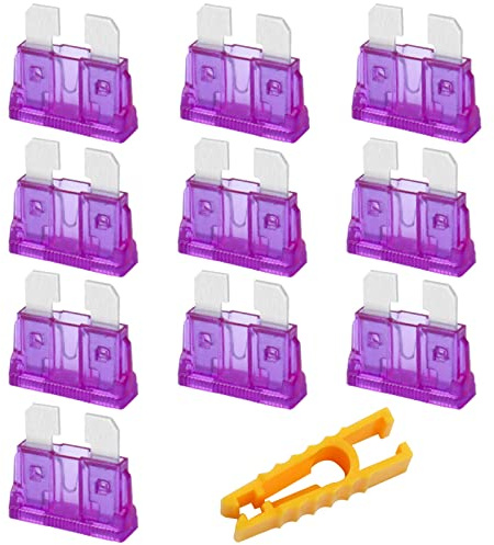 JatilEr 10 Pièces Fusibili Auto, Kit Fusibili Standard 3A per Auto/Camper/Camion/Moto/Barca