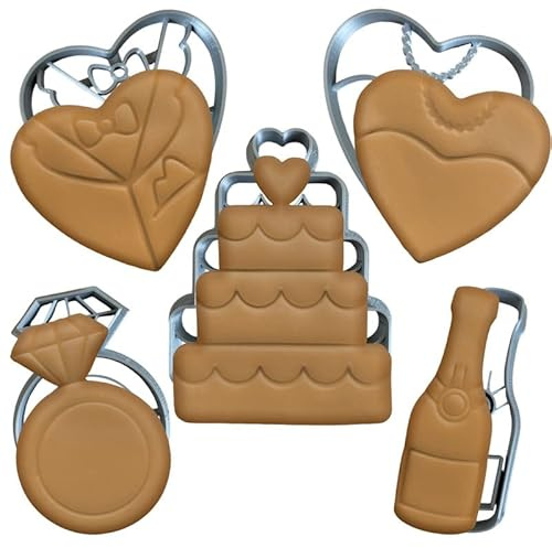 Juego de 5 moldes pequeños de 3,5 - Molde para hornear surtido en varias formas, ideal para bodas y repostería