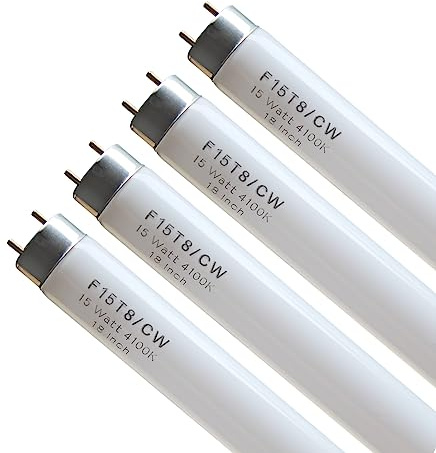 18 F15T8/CW RV Fluorescent Light Bulb, T8 15W Cool White, 4-Pack