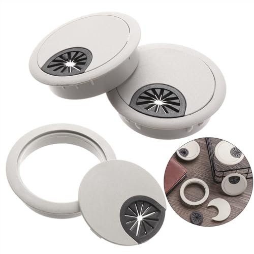 Pasacables Mesa 50/53 / 60mm redondo ordenador personal Escritorio de ordenador Cubiertas de plástico for cable de ojal Cubiertas Outlet Port Wire Rack Organizer Cable Abrazadera Gestión de alambres P