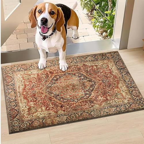 Hafaa Door Mat Indoor Outdoor 60 x 110 cm – Majestic Super Soft Non Slip Mat Machine Washable Doormat Water Absorbent Floor Mats Heavy Duty Entrance Rug