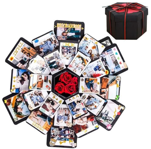 Donboly Überraschungsbox Kreative Explosion Box DIY Geschenk Scrapbook und Fotoalbum Geschenkbox Geburtstag Geschenkbox (Schwarz)