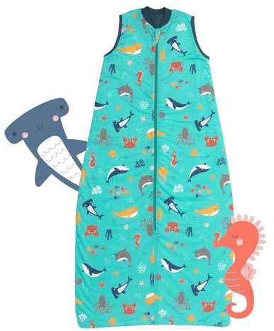 Schlummersack Kinder Schlafsack 130 cm dünn Meerestiere | Sommerschlafsack Baby 1.0 Tog | Schlafsack Sommer Frühling