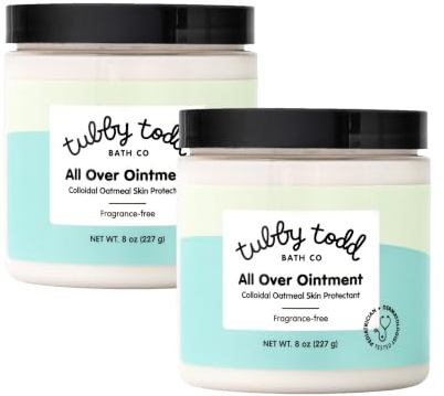 Tubby Todd salva för spädbarn, multifunktionell baby eksemkräm för känslig hud, torr hud, utslag, irritation – 2-pack paket – 236 ml – doftfri