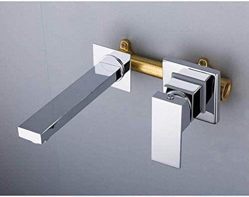 Wall Mounting Silver Color Mirror Basin Faucet Wash Basin Taps in-Wall Basin Mixer Tap Set One-Hand Taps
