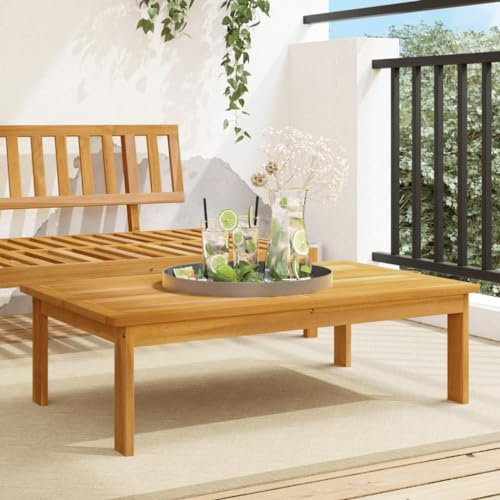 Sufrk Gartentisch Terrassentisch Wetterfest Lounge Tisch Outdoor BalkonhäNgetisch 100x60x30 cm Massivholz Akazie - 365846