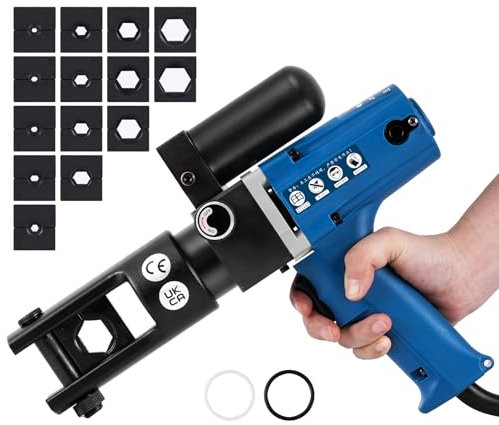 MXBAOHENG 120KN Herramienta de engaste hidráulica eléctrica 4-300mm² Crimpadora eléctrica hidráulica de alambre Alicates de crimpado hidráulico eléctrico para Terminar Terminales De Cobre/Aluminio