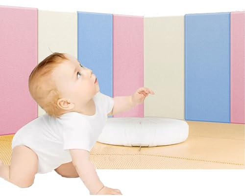 Boracy Wandpaneele Kinderzimmer Gepolstert, Wandpolster Selbstklebend 30x60 cm Wandkissen Bett Wandschutz Kinder Kopfteil, Flanell + Eva, Polsterpaneel Wand(Orange,10pcs)