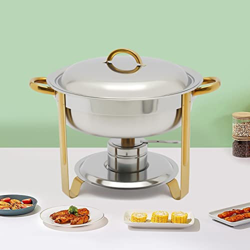 5 l, contenitore rotondo per alimenti, in acciaio inox, per ristoranti, caffetterie, matrimoni, feste, ecc. con coperchio in acciaio inox